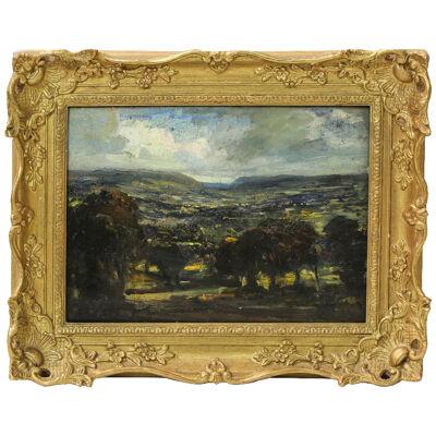 AW448: English School - View of Marshwood Vale, Dorset - Oil on Board