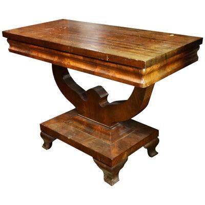 AF1-248: EARLY 19TH CENTURY AMERICAN CLASSICAL MAHOGANY CONSOLE / GAME TABLE