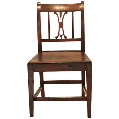 AF2-177: Early 19th Century American Federal Walnut Side Chair with Plank Seat