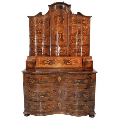 AF5-332: Late 18th Century Dutch Marquetry Bombe Secrétaire