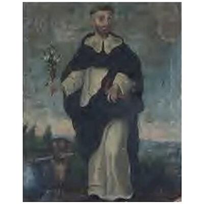 AW077 - Spanish Colonial School - St. Anthony -  Oil on Canvas