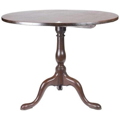 AF1-254: 18TH CENTURY ENGLISH CHIPPENDALE MAHOGANY TILT TOP TEA TABLE