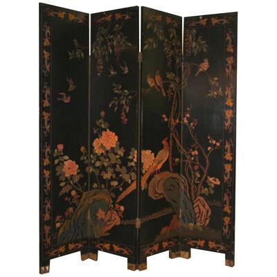 AF7-208: Early 20th Century Chinese 4 Panel Screen