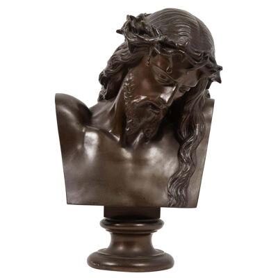 Jean-Baptiste Auguste Clesinger, French Bronze Bust of Jesus Christ