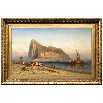 Robert Swain Gifford (American, 1840-1905) "The Rock of Gibraltar" Oil on Canvas