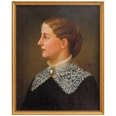 Julian Scott American, (1846-1901) A Portrait of Isabella Penn Smith Fleming 