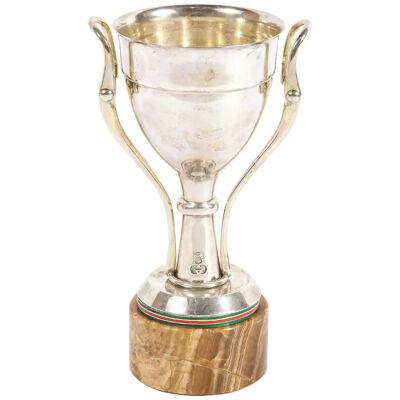 Gucci Italy, a Rare Sterling Silver, Enamel, and Marble Trophy Cup, C. 1970