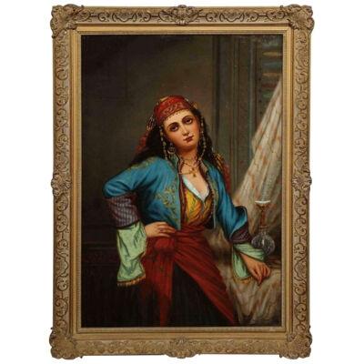 Oregon Wilson "Gypsy Dancer" Orientalist Oil Painting 1870