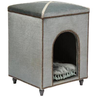 Exquisite French Louis XVI Style Velvet-Upholstered Niche de Chien 'Dog Bed'