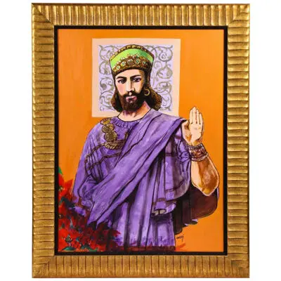 Nasser Ovissi 'Iranian, Born 1934' "King Cyrus The Great" Oil on Canvas Painting