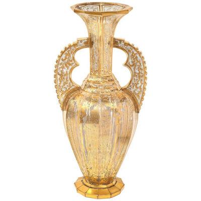 Bohemian Cut-Glass Vase in the "Alhambra" Form, circa 1860