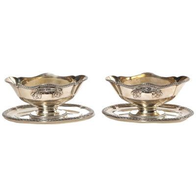Pair of French Silver Sauceboats by A. Risler & Carre, Paris, Circa 1880