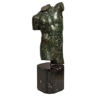 Large Neoclassical Italian Green Porphyry Veneered Male Torso, After the Antique