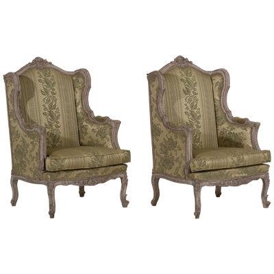 Fine and large pair of Swedish bergere, 19th C.