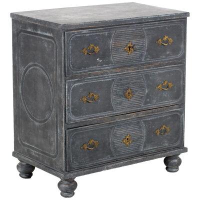 Black chest of drawers from Sweden, circa 1730 - 40