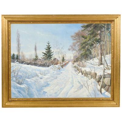 Winter-landscape by Harald Pryn (1891 - 1968), signed and dated 1949.