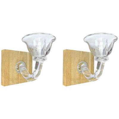 Pair of Handblown Glass Candle Sconces