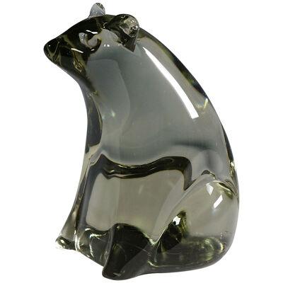 Bear Artglass sculpture Designed by Livio Seguso ca. 1970s