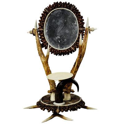 Antler Dressing Table Set with Mirror ca. 1840 