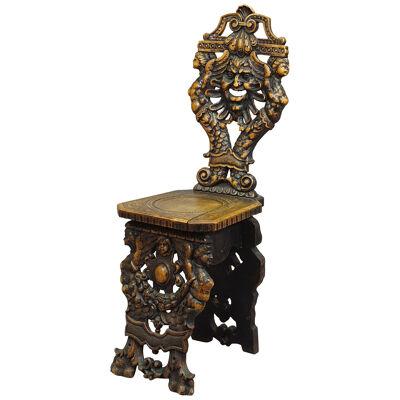 Renaissance Style Italian Sgabello Chair ca. 1860 
