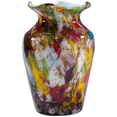 A Macchie Art Glass Vase by Artisti Barovier Attribution, Murano ca. 1920s 