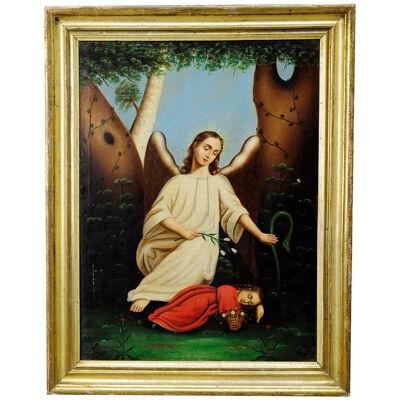 Oil Painting on Canvas Painting Angel with Sleeping Child