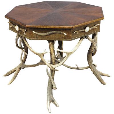 Antique Black Forest Rustic Antler Table ca. 1900