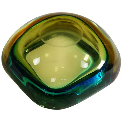 Heavy Seguso Vetri d'Arte (attr.) Murano Art Glass Bowl 1950s 