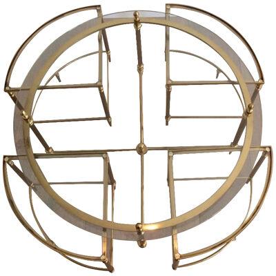 Neoclassical Round Brass Coffee Table with 4 nesting Tables by Maison Bagués