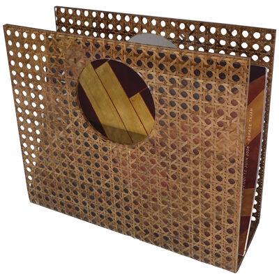 Lucite & Encrusted Cane Hand bag Magazine Rack. In Ch. Dior & G Crespi Style