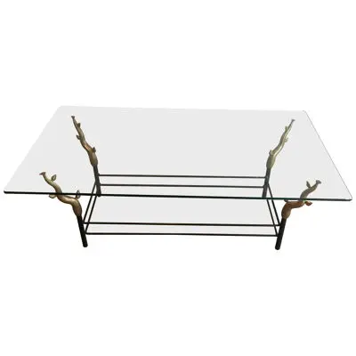 Wrought Iron Tree Branches Coffee Table in the Style of Willy Daro