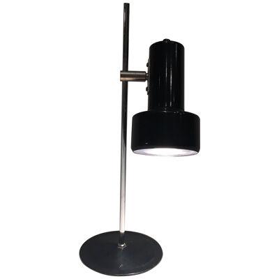 Adjustable Black Lacquered and Chrome Table Lamp. French Work. Circa 1970