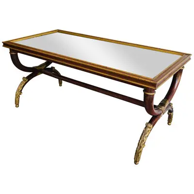 Carved and Gilt Wood Coffee Table by Maison Hirch