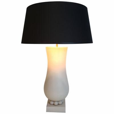 Art Deco Style White Ceramic Table Lamp