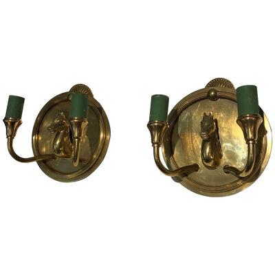 Pair of Horse Heads Wall Sconces