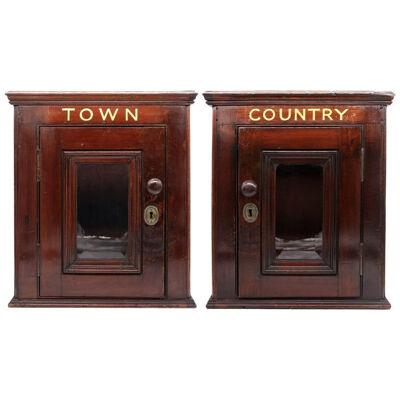 Pair Mahogany Letter Boxes from an English Country House, ca. 1860
