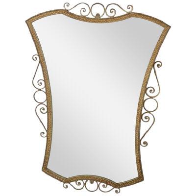 Vintage Italian Gilded Iron Wall Mirror