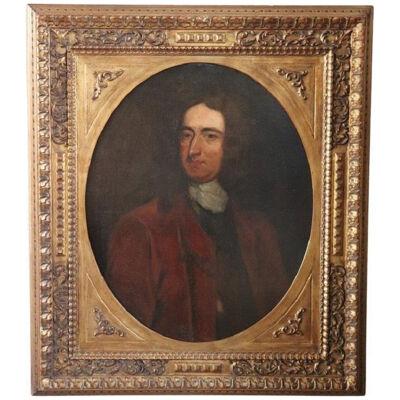 18th Century Antique Oil Painting on Canvas Portrait of a Gentleman