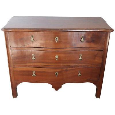 18th Century Italian Louis XV Walnut Antique Commode or Chest of Drawers