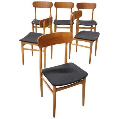 Set of Six Scandinavian Design Dining Chairs, 1960s