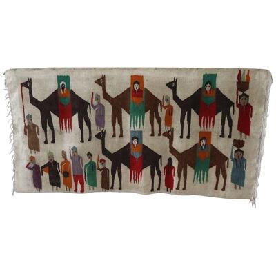 Handmade Israeli Wall Tapestry or Wall Rug, 1930s