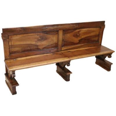 Early 19th Century Solid Walnut Antique Bench