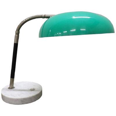 Italian Design Green Perspex, Brass and Marble Table Lamp by Stilux, 1960s