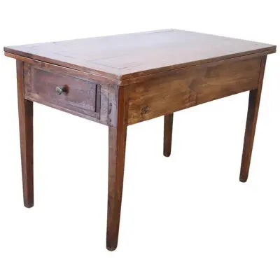19th Century Italian Kitchen Table Poplar and Cherry Wood with Opening Top