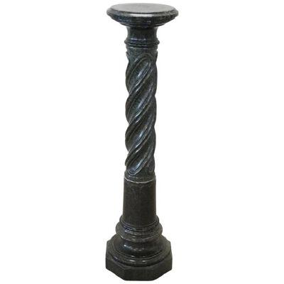 19th Century, Italian Antique Column in Green Marble from the Alps