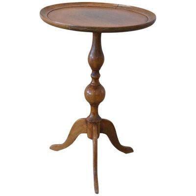19th Century Italian L Philippe Beech Wood Round Pedestal Table or Smoking Table