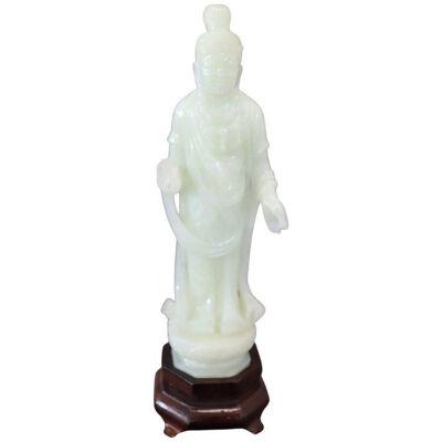 20th Century Chinese Sculpture, Buddha in Carved Jade