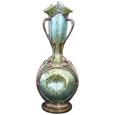 Important Art Nouveau Vase by Moritz Hacker and Johann Loetz Witwe, 1900s