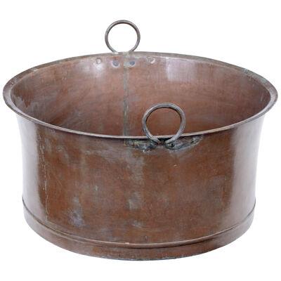 LATE 19TH CENTURY LARGE COPPER COOKING VESSEL