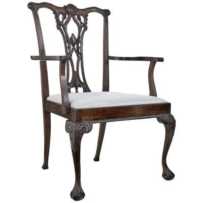 UNUSUAL OVERSIZED CHIPPENDALE STYLE MAHOGANY DINING CHAIR FOR SHOP DISPLAY